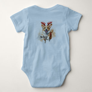 Body Para Bebé Navidades Corgi con renos