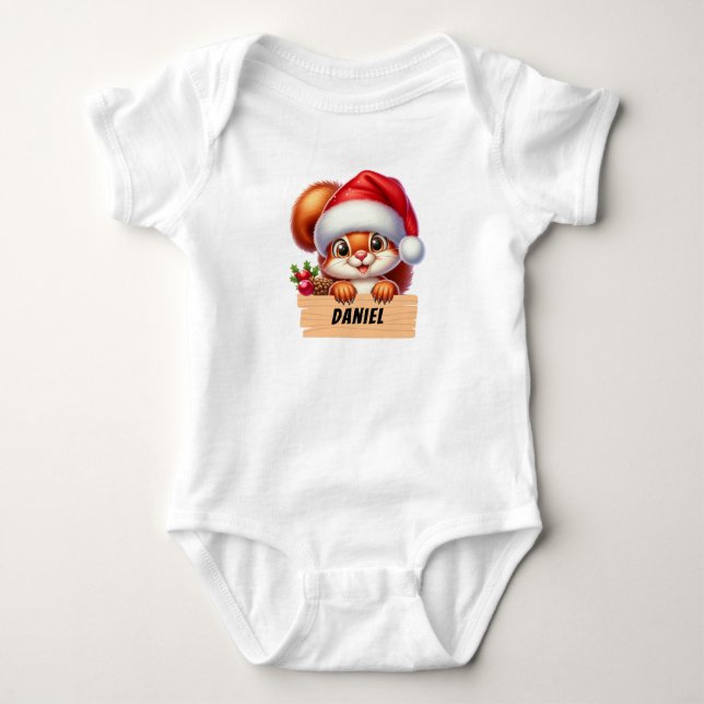 Body Para Bebé Navidades cortos Squerril Personalizado Baby Bodys (Anverso)