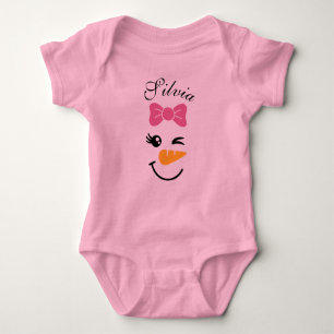 Body Para Bebé Navidades Cuadros De Snowman Face Baby Bodysuit