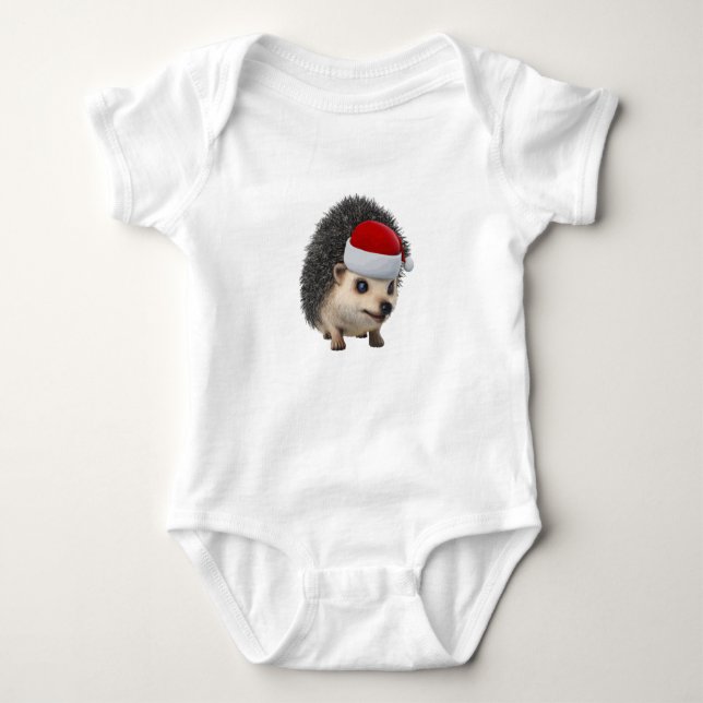 Body Para Bebé Navidades Cuidados Opossum O Hedgehog Usando Santa (Anverso)