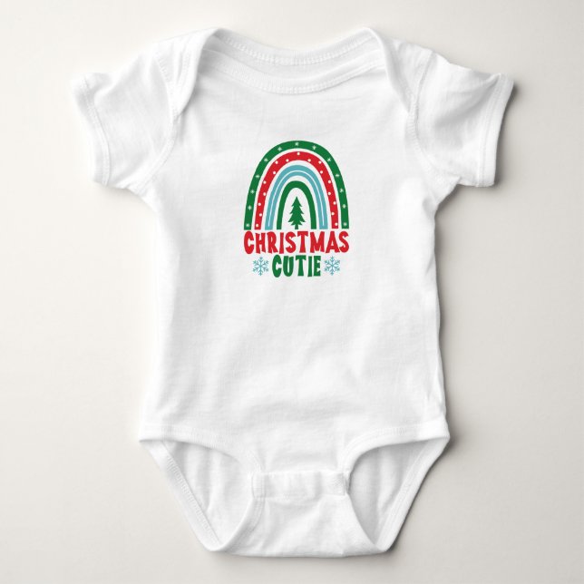 Body Para Bebé Navidades Cutie Baby Bodysuit Festial Arcoiris (Anverso)