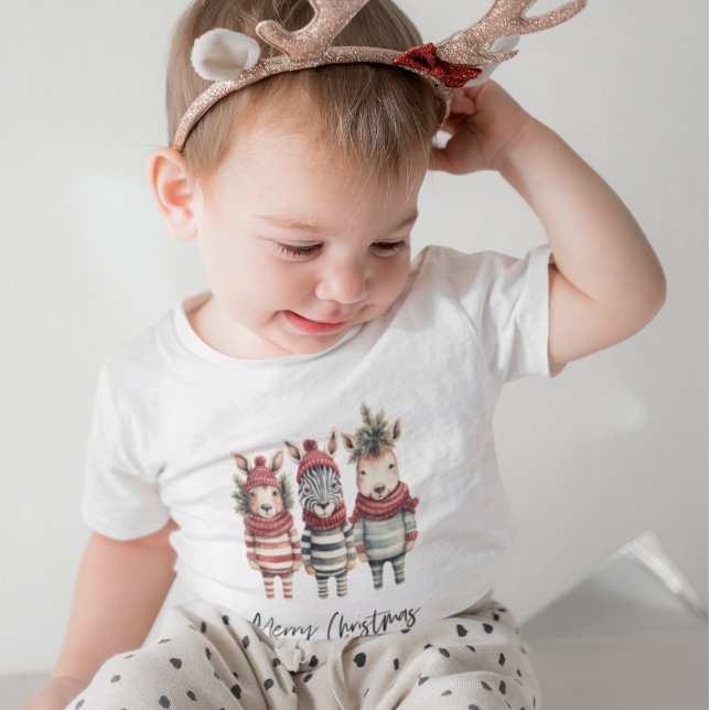Body Para Bebé Navidades de acuarela de época animales (Subido por el creador)