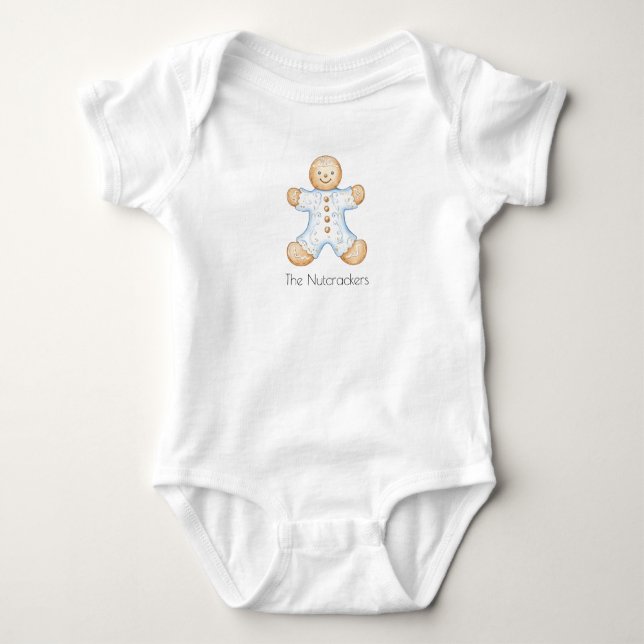 Body Para Bebé Navidades de acuarela Nutcracker Cookie (Anverso)