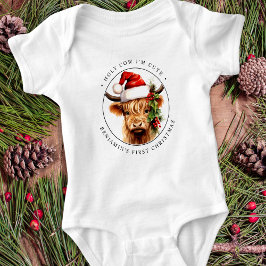 Body Para Bebé Navidades de animales de la granja Highland Cow