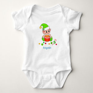 Body Para Bebé Navidades de bebé Elf y Confetti