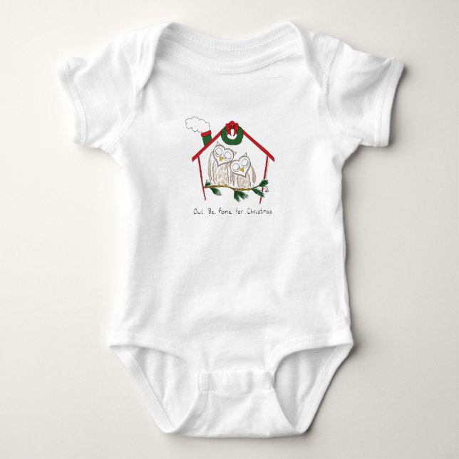 Body Para Bebé Navidades de búho se burlan de los niños (Anverso)