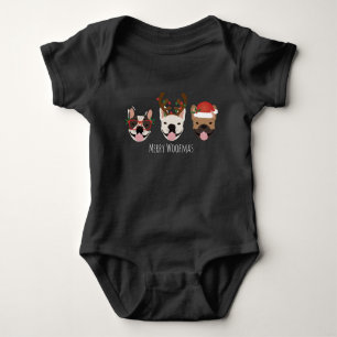 Body Para Bebé Navidades de Bulldoges franceses de Merry Woofmas