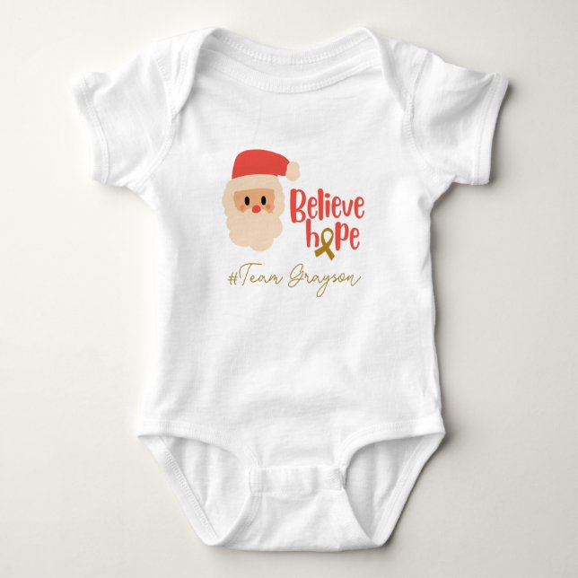 Body Para Bebé navidades de cáncer infantil Personalizado Baby Bo (Anverso)
