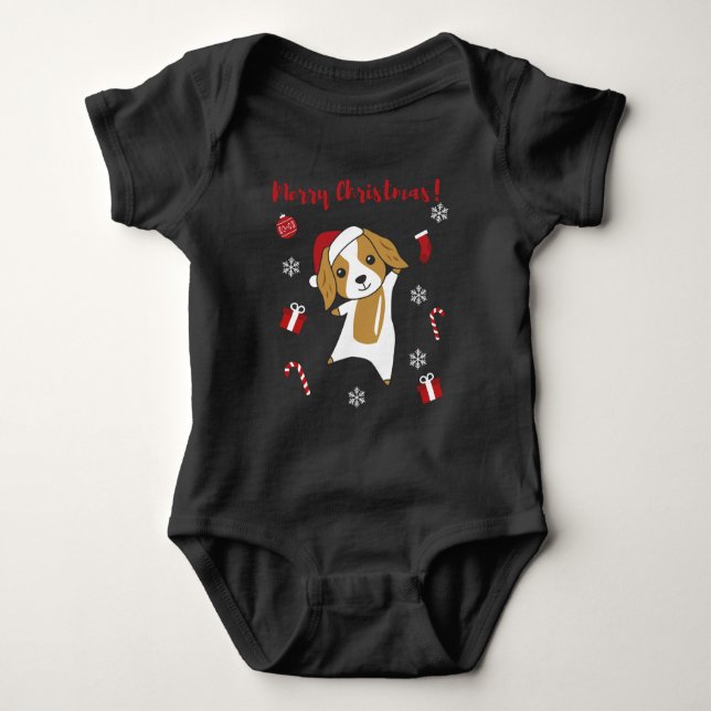 Body Para Bebé Navidades de Cocker Spaniel Perro Animales de Invi (Anverso)