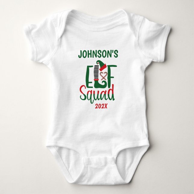 Body Para Bebé Navidades de Elf Squad que coinciden con la famili (Anverso)