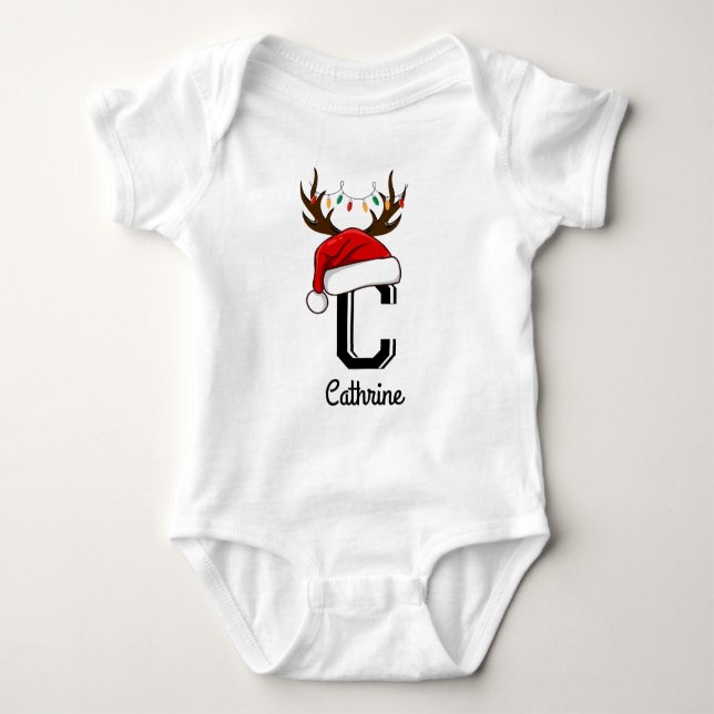 Body Para Bebé Navidades de familia monogramados que coinciden co (Anverso)