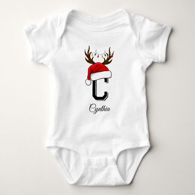 Body Para Bebé Navidades de familia monogramados que coinciden co (Anverso)