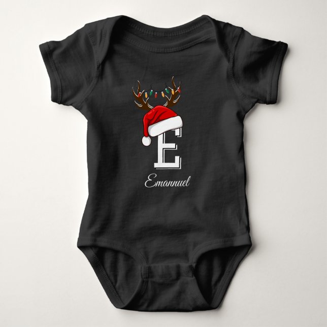 Body Para Bebé Navidades de familia monogramados que coinciden co (Anverso)