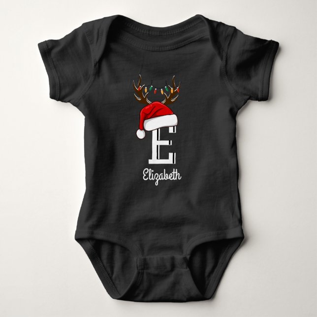 Body Para Bebé Navidades de familia monogramados que coinciden co (Anverso)