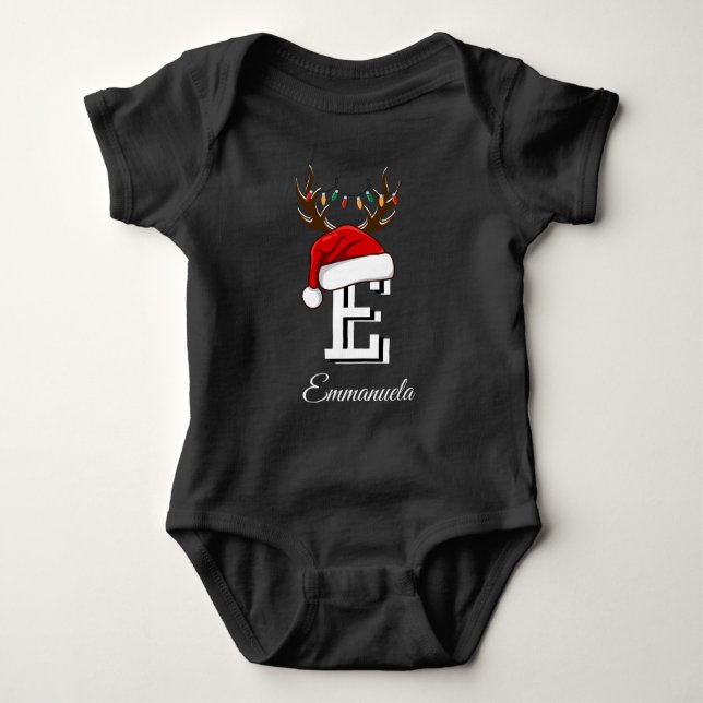 Body Para Bebé Navidades de familia monogramados que coinciden co (Anverso)