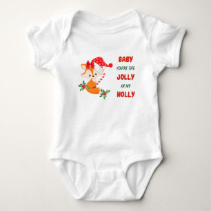 Body Para Bebé Navidades de la joya de Fox Holly Baby Bodysuit