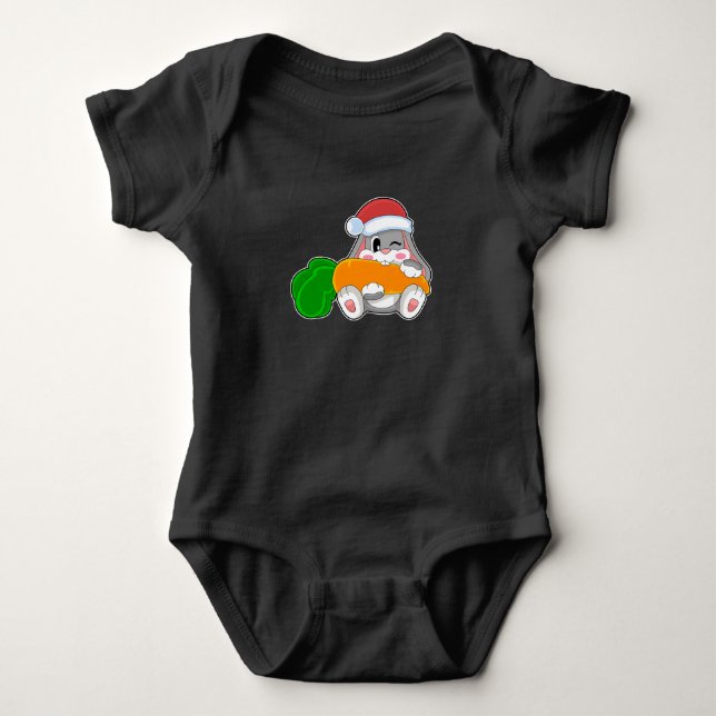 Body Para Bebé Navidades de la zanja de conejo Santa hat (Anverso)
