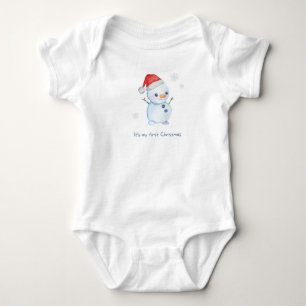 Body Para Bebé Navidades de los niños con color de agua azul clar
