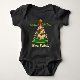 Body Para Bebé Navidades de Marinara Buon Natale Spaghetti Tree