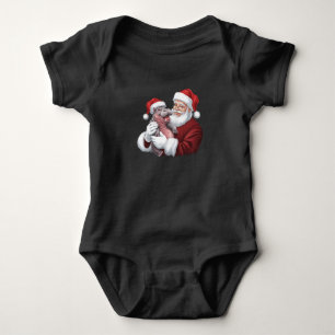 Body Para Bebé Navidades de Moodeng Funny Vintage Santa Claus