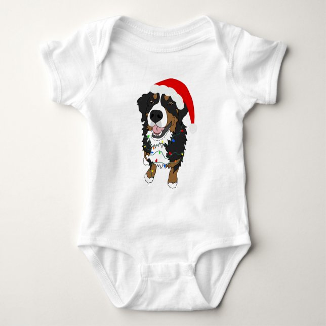 Body Para Bebé Navidades de Perro de Montaña de Bernese (Anverso)