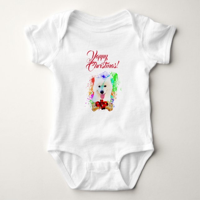 Body Para Bebé Navidades de Perro Yappy personalizados (Anverso)