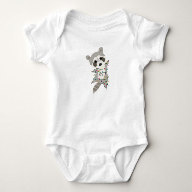 Body Para Bebé Navidades de Raccoon (Anverso)
