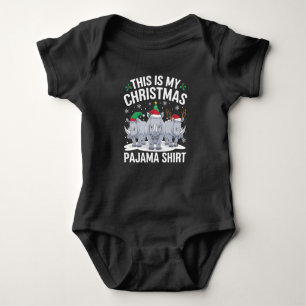 Body Para Bebé Navidades de rinocerontes de Santa Hat Pajama