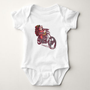 Body Para Bebé Navidades de Santa Biker disfrazados para invitaci