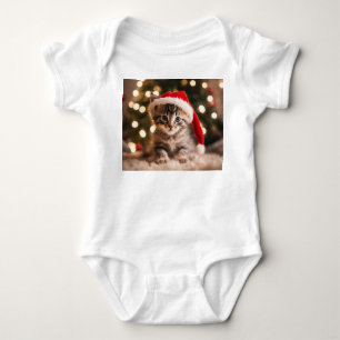 Body Para Bebé Navidades de Tabby Adorables Gatitos, Gato de Sant