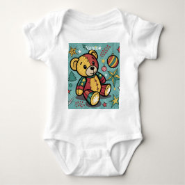 Body Para Bebé Navidades de Whimsical Patchwork Teddy Bear
