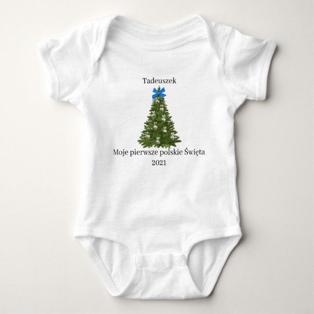 Body Para Bebé Navidades del bebé 1 de Polonia en Baby Bodysuit (Anverso)