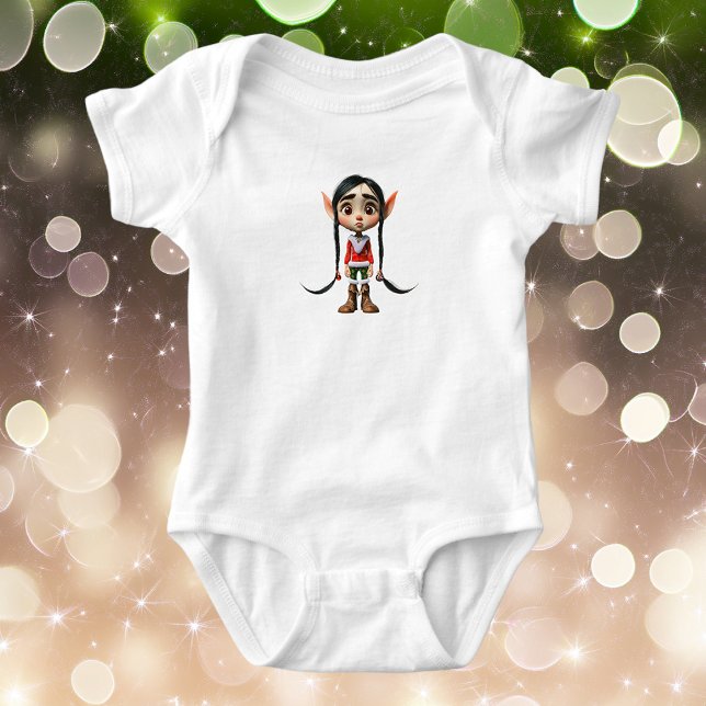 Body Para Bebé Navidades del Chica Manga Elf Baby Bodysuit (Subido por el creador)