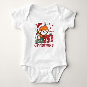 Body Para Bebé Navidades del Panda Rojo dan Pandas Rojo de Invier