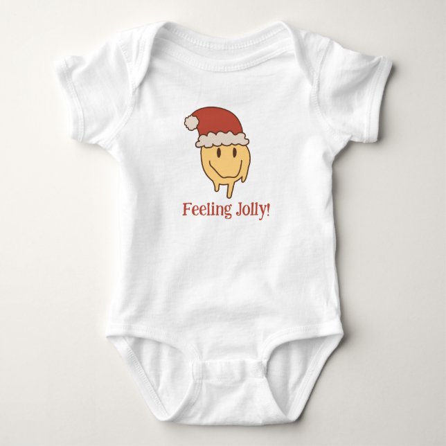 Body Para Bebé Navidades divertidos Jolly Trippy Sonríe Santa (Anverso)