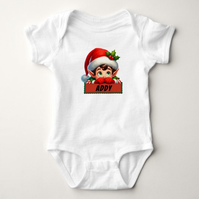 Body Para Bebé Navidades elfos alegres Baby Bodysuit (Anverso)