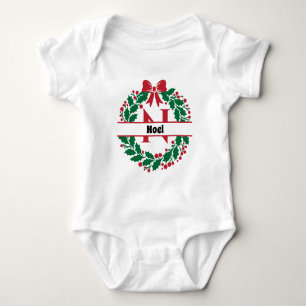 Body Para Bebé Navidades escribieron la letra N del nombre de la 
