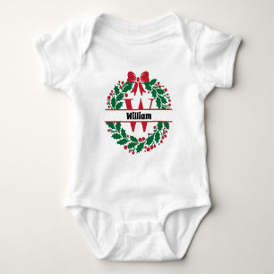 Body Para Bebé Navidades escribieron la letra W del nombre de la 