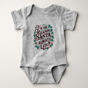 Body Para Bebé Navidades familiares Tees Razón por la que Santa