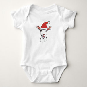 Body Para Bebé Navidades felices cabras con Santa Hat, cabra de v