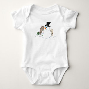 Body Para Bebé Navidades felices Ilustracion Snowman