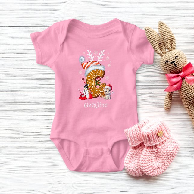 Body Para Bebé Navidades festivos Letra gingerbread gatita Chica (Subido por el creador)