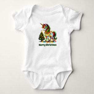 Body Para Bebé Navidades festivos personalizable de bebé unicorni