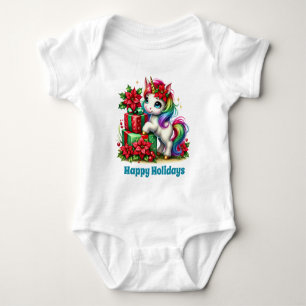 Body Para Bebé Navidades festivos personalizable de bebé unicorni