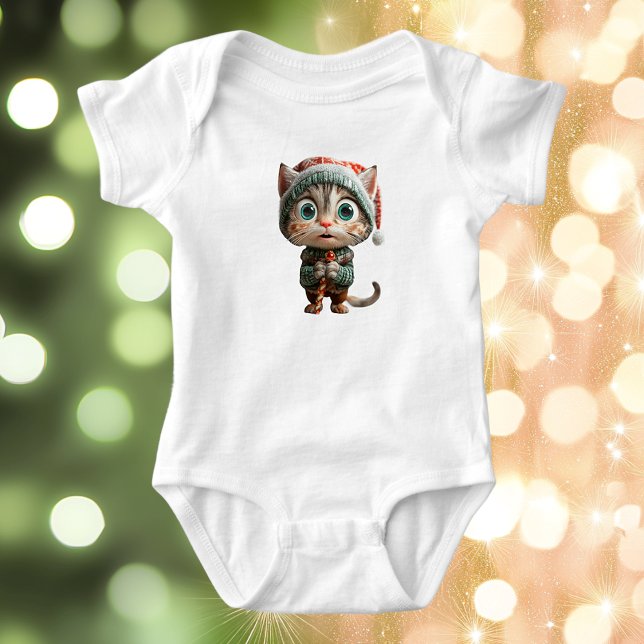 Body Para Bebé Navidades gatos inocentes Elf Baby Bodysuit (Subido por el creador)