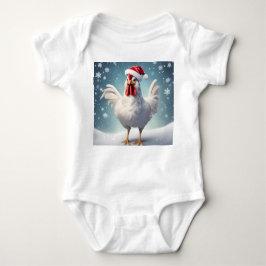 Body Para Bebé Navidades Hen con Nieve, Holiday Hen, Navidades