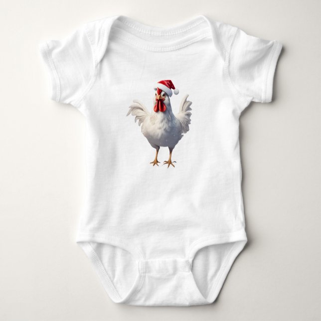 Body Para Bebé Navidades Hen, Santa Hen, Holiday Hen, Navidad (Anverso)