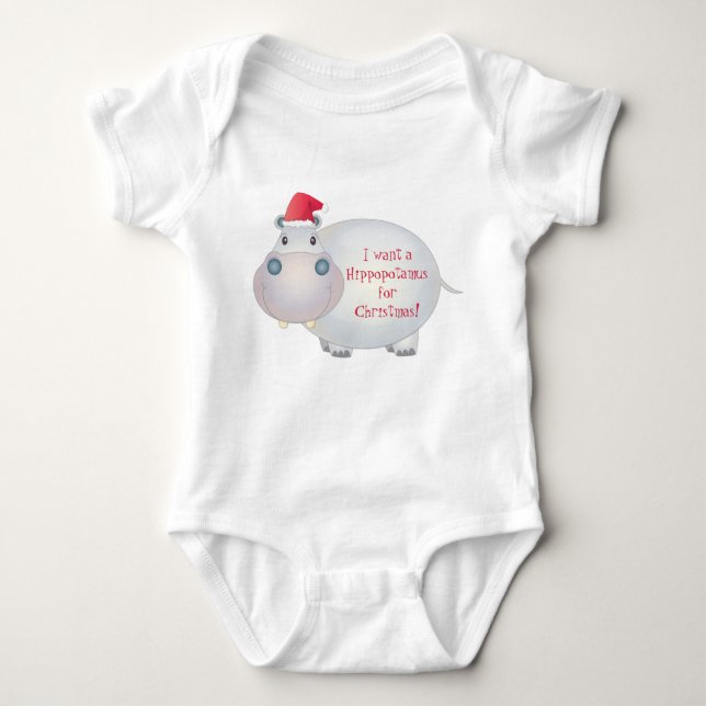 Body Para Bebé Navidades Hippo hipopotamus Baby Shirt (Anverso)