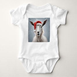 Body Para Bebé Navidades Holiday Goat Santa Hat Snow