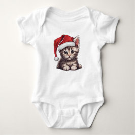Body Para Bebé Navidades Kitten con Sombrero de Santa, gato de Ki